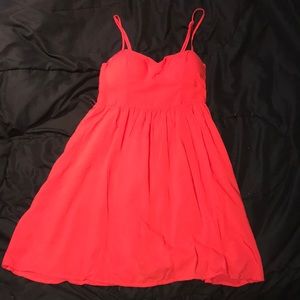 red bustier dress